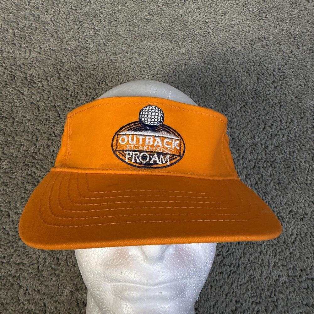 Outback Pro-Am Hat Visor Strap Back Mens One Size Orange Triangle Sport Headwear